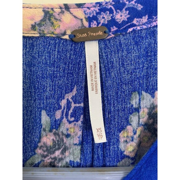 FREE PEOPLE Medallion Tree Swing Tunic Mini Dress Sleeveless Boho Blue Size XS - Picture 4 of 5